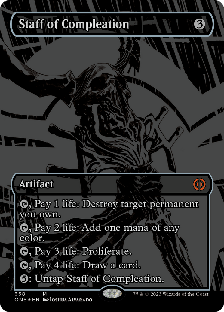 Staff of Compleation (Oil Slick Raised Foil) [Phyrexia: All Will Be One] - Magic: The Gathering - Card Brawlers | Quebec | Canada |