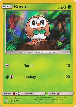 Rowlet (9/149) (Water Web Holo) [Sun & Moon: Base Set] - Pokémon - Card Brawlers | Quebec | Canada |