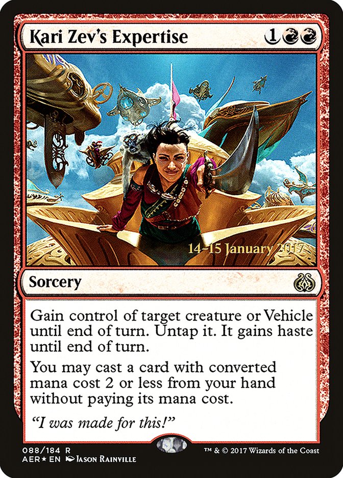 Kari Zev's Expertise [Aether Revolt Prerelease Promos] - Magic: The Gathering - Card Brawlers | Quebec | Canada |