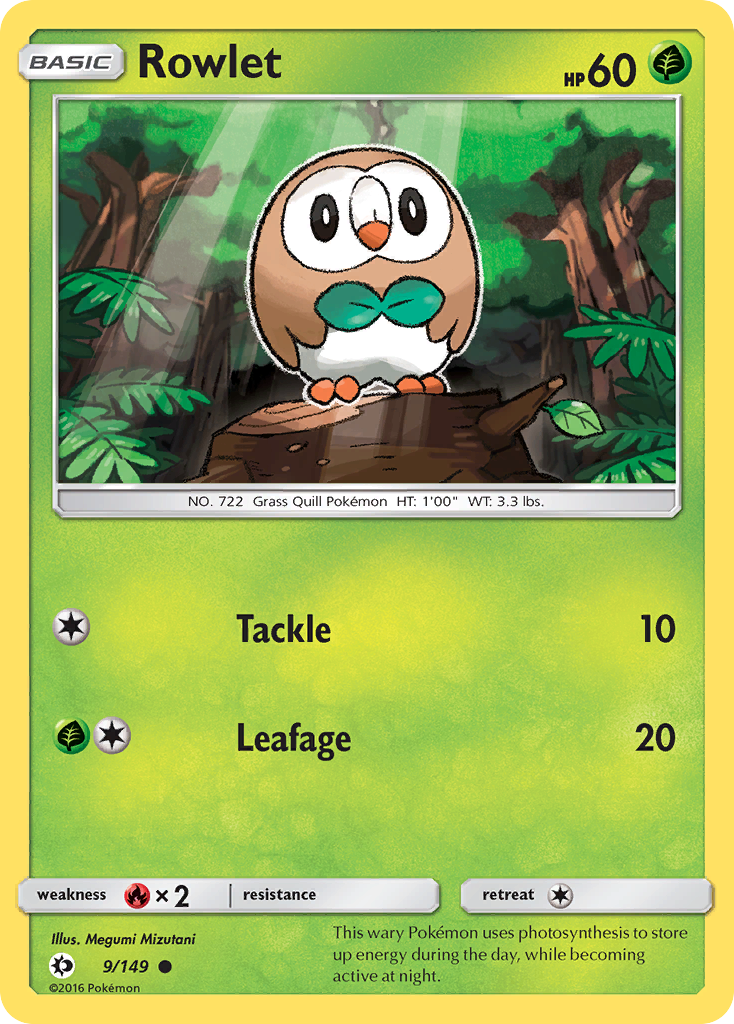 Rowlet (9/149) [Sun & Moon: Base Set] - Pokémon - Card Brawlers | Quebec | Canada |