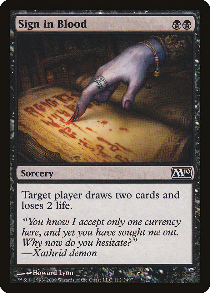 Sign in Blood [Magic 2010] - Magic: The Gathering - Card Brawlers | Quebec | Canada |