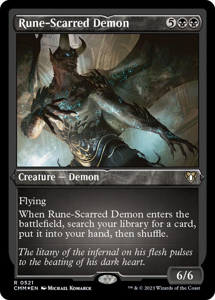 Rune-Scarred Demon (Foil Etched) [Commander Masters] - Magic: The Gathering - Card Brawlers | Quebec | Canada |