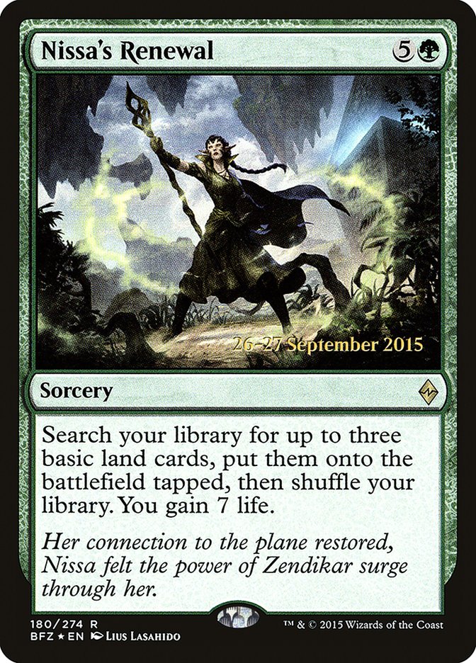 Nissa's Renewal [Battle for Zendikar Prerelease Promos] - Magic: The Gathering - Card Brawlers | Quebec | Canada |