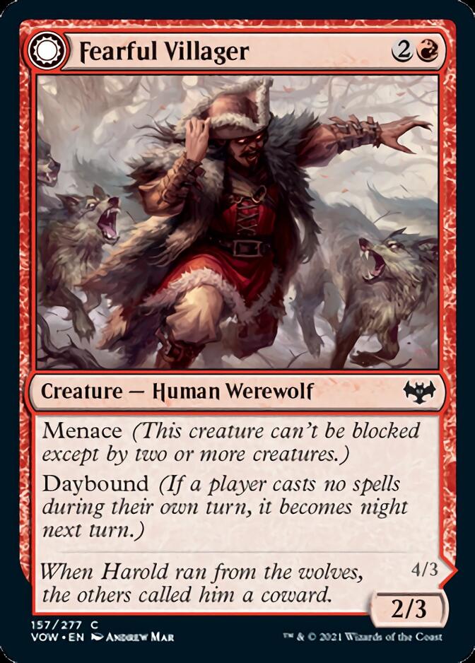 Fearful Villager // Fearsome Werewolf [Innistrad: Crimson Vow] - Card Brawlers