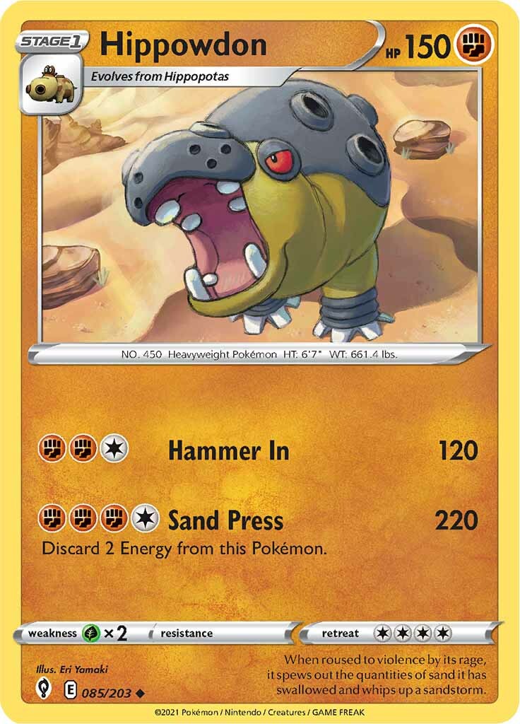 Hippowdon (085/203) [Sword & Shield: Evolving Skies] - Pokémon - Card Brawlers | Quebec | Canada |
