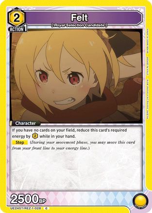 Felt (028) (UE24ST/REZ-1-028) - UE24ST ReZERO Starting Life in Another World Starter Deck - Card Brawlers
