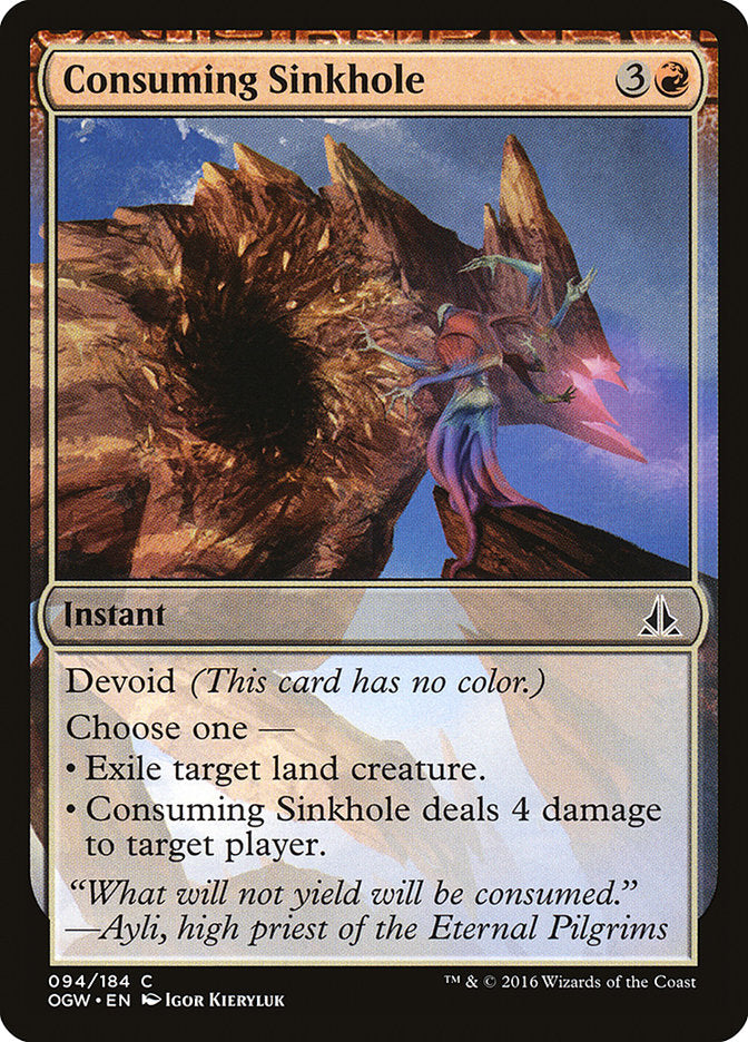 Consuming Sinkhole [Oath of the Gatewatch] - Magic: The Gathering - Card Brawlers | Quebec | Canada |