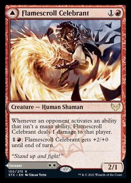 Flamescroll Celebrant // Revel in Silence [Strixhaven: School of Mages] - Card Brawlers