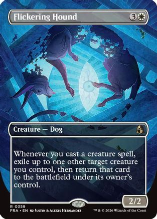 Flickering Hound (Borderless) (FRA-359) - Reality Fracture Foil - Card Brawlers