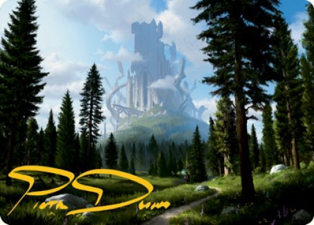 Forest (278) Art Card (Gold - Stamped Signature) [Dungeons & Dragons: Adventures in the Forgotten Realms Art Series] - Card Brawlers
