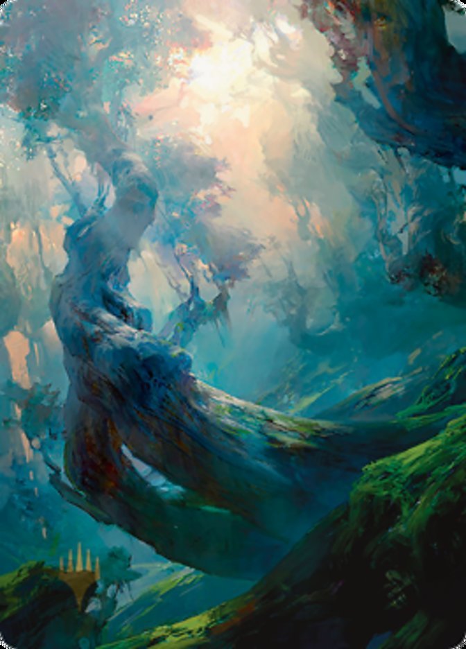 Forest 3 Art Card (Gold - Stamped Signature) [Zendikar Rising Art Series] - Card Brawlers