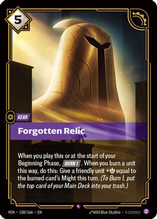 Forgotten Relic (108/166) - Vendetta Foil - Card Brawlers