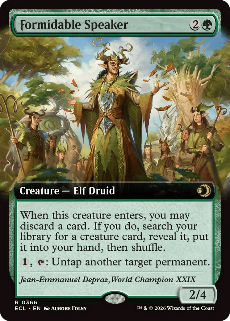 Formidable Speaker (Extended Art) [Lorwyn Eclipsed] - Card Brawlers
