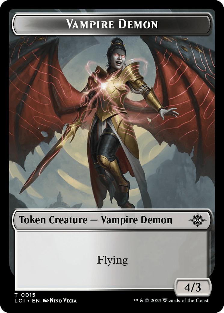 Fungus Dinosaur // Vampire Demon Double - Sided Token [The Lost Caverns of Ixalan Tokens] - Card Brawlers