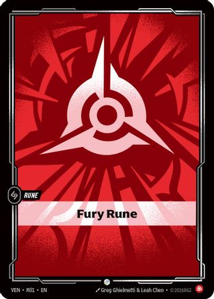 Fury Rune (R01) - Vendetta Foil - Card Brawlers