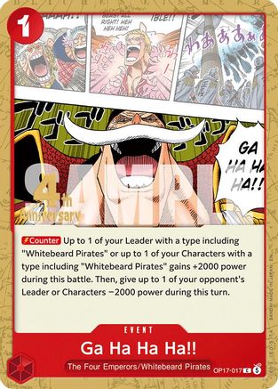 Ga Ha Ha Ha!! (OP17-017) - The World's Strongest Warriors Release Event Cards - Card Brawlers