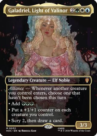 Galadriel, Light of Valinor (Borderless) (HOC-032) - The Hobbit: Eternal-Legal Foil - Card Brawlers