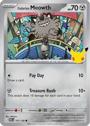 Galarian Meowth (101/128) - Holofoil [ME 30th Celebration] - Card Brawlers