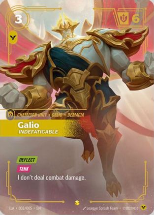 Galio, Indefatigable (T1 Worlds Champion Player Bundle) (T1A 003/005) - Riftbound Promotional Cards Foil - Card Brawlers