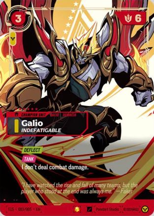 Galio, Indefatigable (T1 Worlds Champion Signature Edition Bundle) (T1S 003/005) - Riftbound Promotional Cards Foil - Card Brawlers