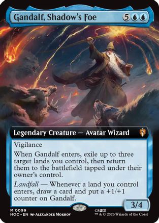 Gandalf, Shadow's Foe (Extended Art) (HOC-099) - The Hobbit: Eternal-Legal Foil - Card Brawlers
