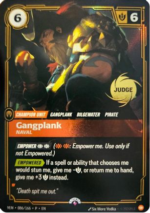 Gangplank, Naval (086/166) - Riftbound Judge Promotional Cards Foil - Card Brawlers