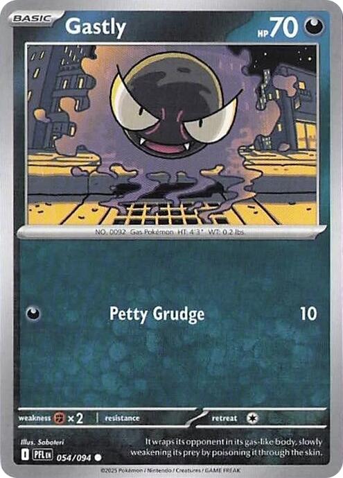 Gastly (054/094) [Mega Evolution: Phantasmal Flames] - Card Brawlers