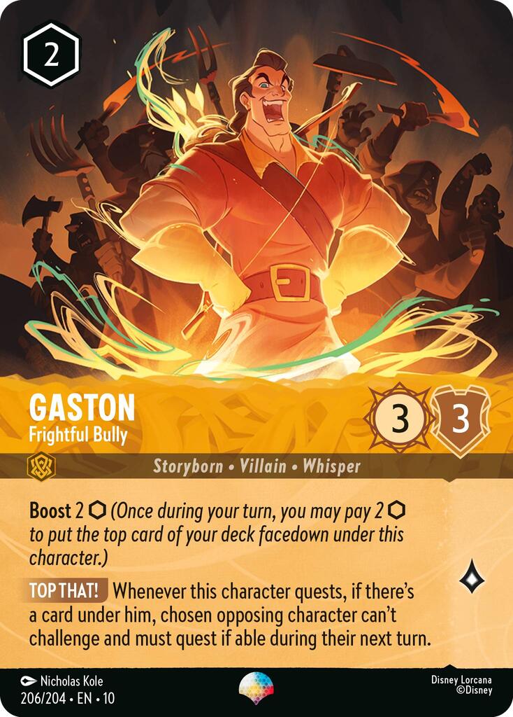 Gaston - Frightful Bully (Epic) (206/204) [Whispers in the Well] - Card Brawlers