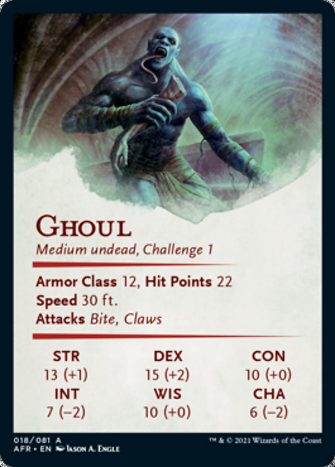 Ghoul Art Card (Gold - Stamped Signature) [Dungeons & Dragons: Adventures in the Forgotten Realms Art Series] - Card Brawlers