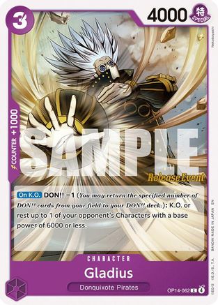 Gladius (OP14-062) - The Azure Sea's Seven Release Event Cards - Card Brawlers