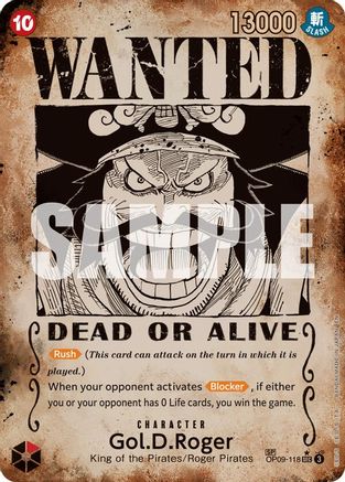Gol.D.Roger - OP09-118 (SP) (Wanted Poster) (OP09-118) - Carrying On His Will Foil - Card Brawlers