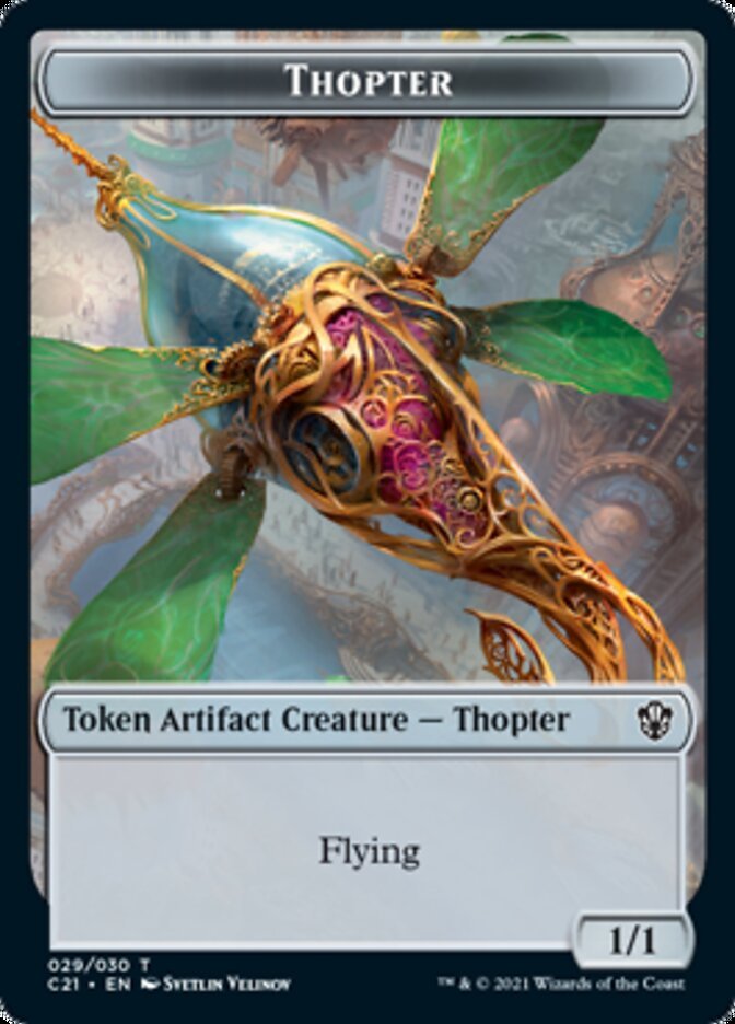 Golem (027) // Thopter Double - Sided Token [Commander 2021 Tokens] - Card Brawlers