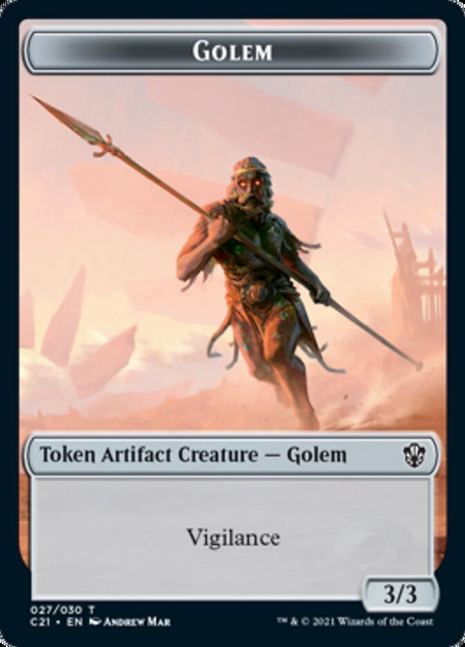 Golem (027) // Thopter Double - Sided Token [Commander 2021 Tokens] - Card Brawlers