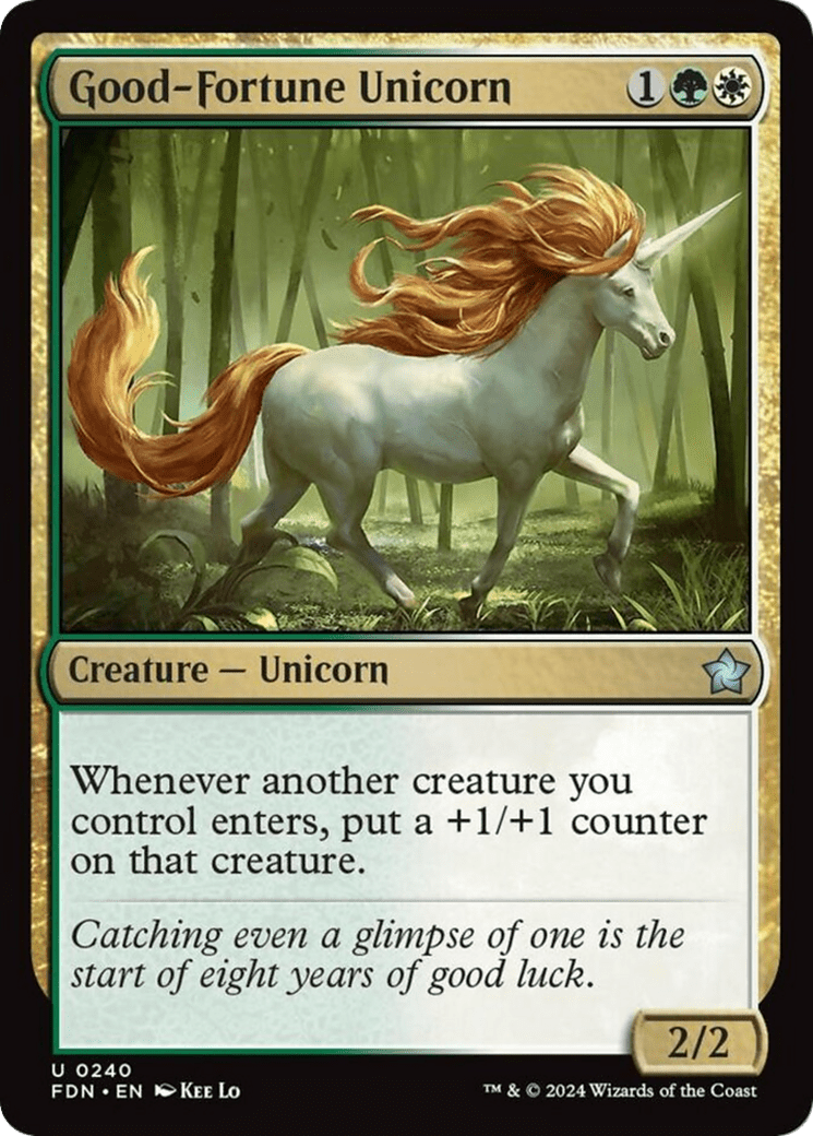 Good - Fortune Unicorn [Foundations] - Card Brawlers