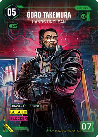Goro Takemura - Hands Unclean (B003) - Box Toppers Beta Foil - Card Brawlers