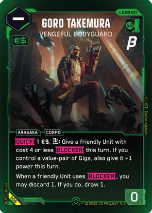 Goro Takemura - Vengeful Bodyguard (006) - PreRelease Beta Foil - Card Brawlers