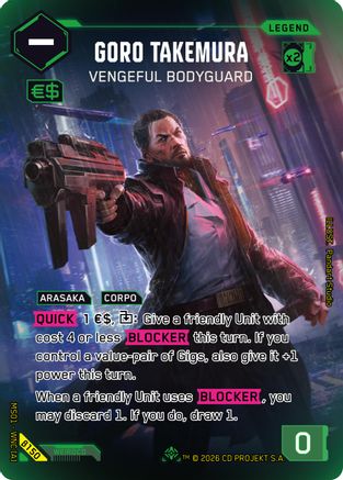 Goro Takemura - Vengeful Bodyguard (ILegend) (B150) - Welcome to Night City Beta Foil - Card Brawlers