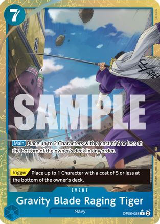 Gravity Blade Raging Tiger (Alternate Art) (OP06-058) - Premium Booster -The Best- Vol. 2 Foil - Card Brawlers