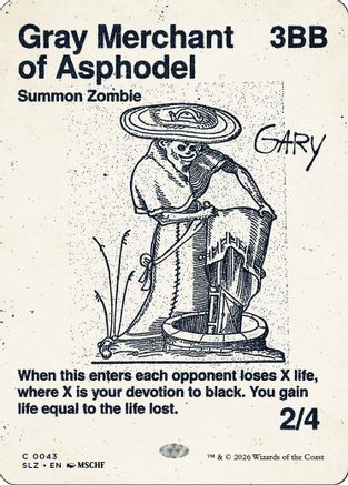 Gray Merchant of Asphodel (0043) (SLZ-043) - Secret Lair x MSCHF: The Zeta Set - Card Brawlers