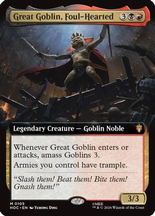 Great Goblin, Foul-Hearted (Extended Art) (HOC-105) - The Hobbit: Eternal-Legal Foil - Card Brawlers