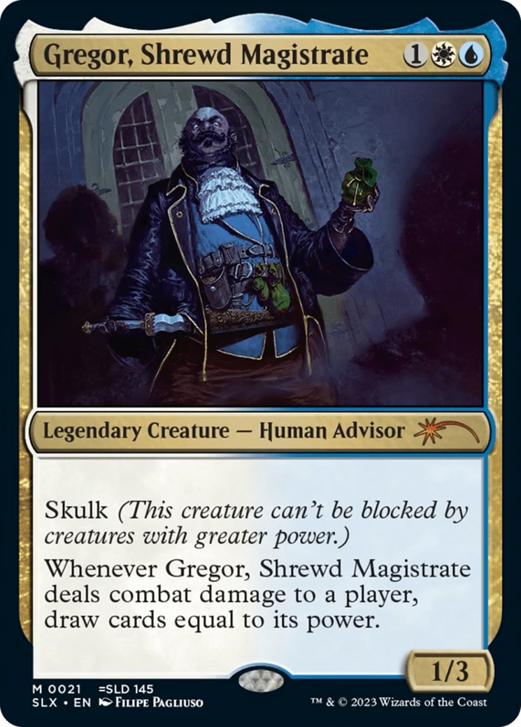 Gregor, Shrewd Magistrate [Secret Lair: Universes Within] - Card Brawlers