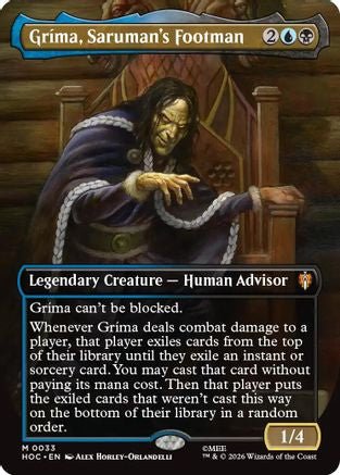 Grima, Saruman's Footman (Borderless) (HOC-033) - The Hobbit: Eternal-Legal Foil - Card Brawlers