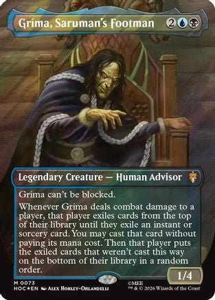 Grima, Saruman's Footman (Borderless) (Surge Foil) (HOC-073) - The Hobbit: Eternal-Legal Foil - Card Brawlers