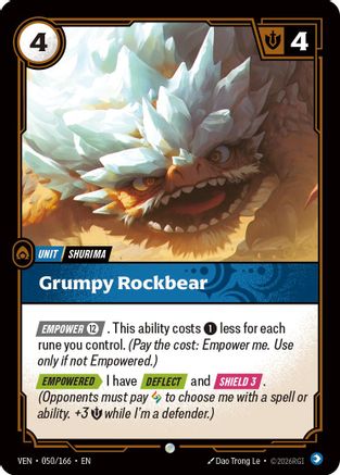 Grumpy Rockbear (050/166) - Vendetta Foil - Card Brawlers
