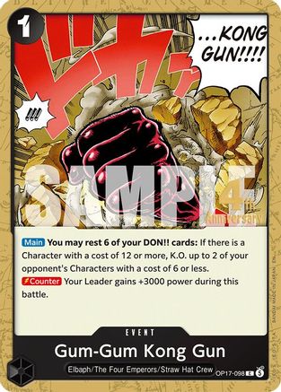Gum-Gum Kong Gun (OP17-098) - The World's Strongest Warriors Release Event Cards - Card Brawlers