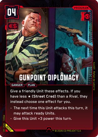 Gunpoint Diplomacy (B032) - Welcome to Night City Beta - Card Brawlers