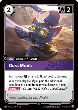 Gust Monk (101/166) - Vendetta Foil - Card Brawlers