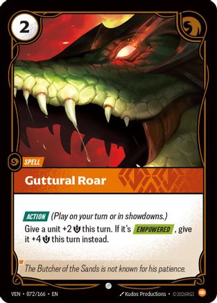 Guttural Roar (072/166) - Vendetta Foil - Card Brawlers