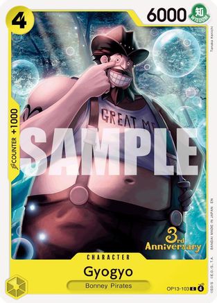 Gyogyo (OP13-103) - Carrying On His Will: 3rd Anniversary Tournament Cards - Card Brawlers