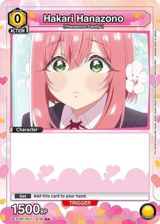 Hakari Hanazono (019) (Box Topper Foil) (UE21BT/RLY-1-019) - UE21BT The 100 Girlfriends Who Really Really Really Really REALLY Love You Foil - Card Brawlers